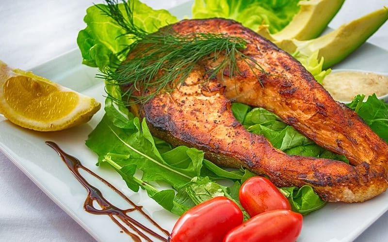 Menu Diet Sihat - Ikan Salmon Grill